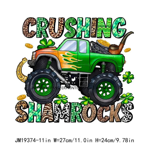 Cheers Lucky Beer Crush Shamrocks Dog Mom Dental Squad Howdy Lucky Irish Day St Patrick's DTF Transfer Stickers Decals For Shirt