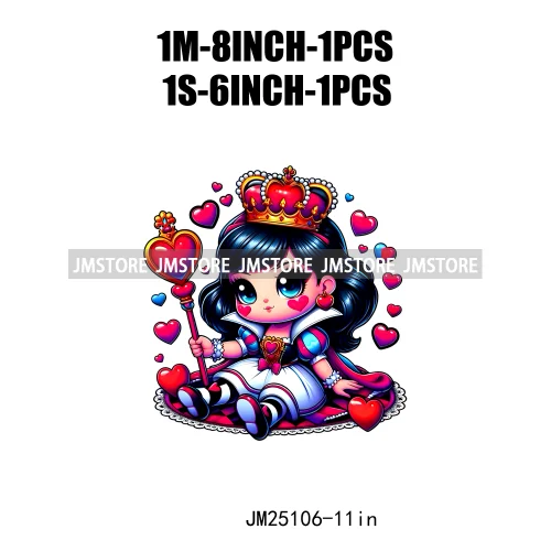 Cartoon Washable Halloween Princess Evil Queen Girls Printing Designs DTF Iron On Transfers Stickers Ready To Press For Textil