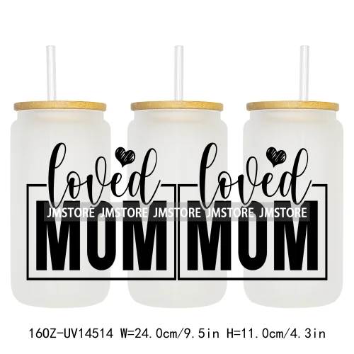 Girl Boy Mom Funny Quotes UV DTF Stickers Ready to Transfer Cup Wrap Custom Labels DIY Craft For Libbey Can Glass Tumblers Mugs