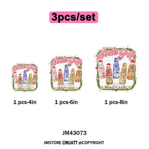 Cartoon Kpop Demon Music Anime Girly Merry Christmas Iron on Washable DTF Heat Transfer Stickers Ready to Press for T-shirts Bag