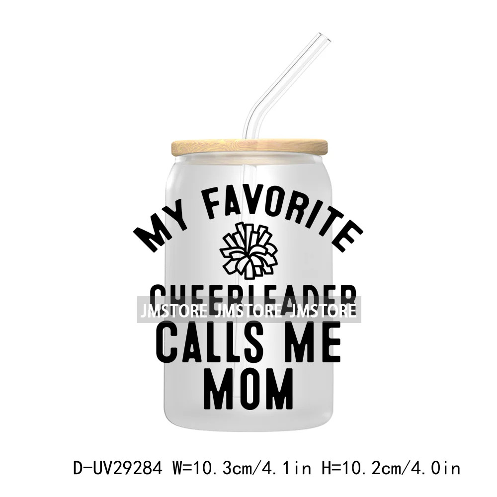 Cheer Mom Mama Sport UV DTF Transfer Stickers Decals For Libbey Cold Cups Mugs Tumbler Waterproof Craft Coquette Bow Cheerleader