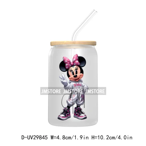 Streetwear Mouse Girl Boy UV DTF Transfer Stickers Decals For Libbey Cold Cups Mugs Tumbler Waterproof Labels Cartoon Characters