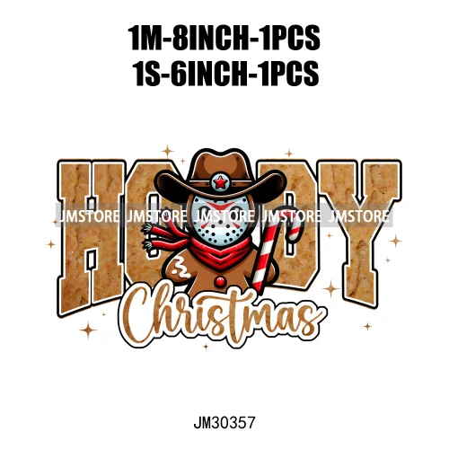 Horror Merry Creepmas Sorry Santa I've Been Feral Howdy Christmas Iron On DTF Transfers Stickers Ready To Press For T-shirts