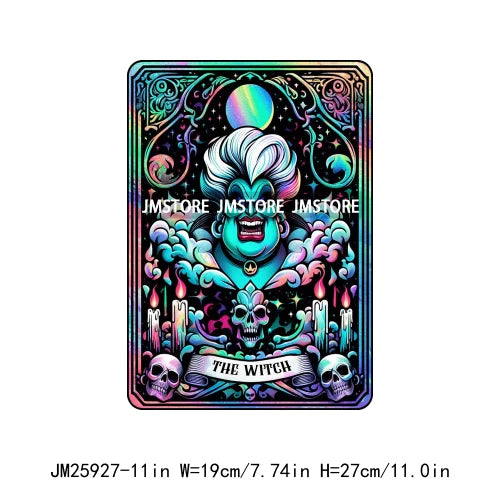 Custom Horror Halloween Emperor Empress Witch Skull Tarot Card Decals DTF Iron On Transfers Stickers Ready To Press For Clothing