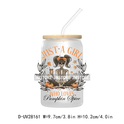 Halloween Autumn Girly Coquette Bow Pumpkin UV DTF Transfer Stickers Decals For Libbey Cold Cups Mugs Tumbler Fall Thanksgiving