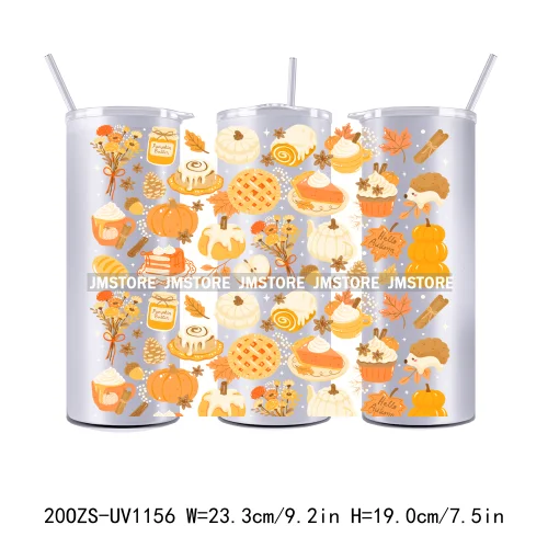 Cozy Season Fall Thanksgiving UV DTF Tumbler Wraps Durable Ready To Apply Transfer Stickers For 20OZ Straight Skinny Tumblers