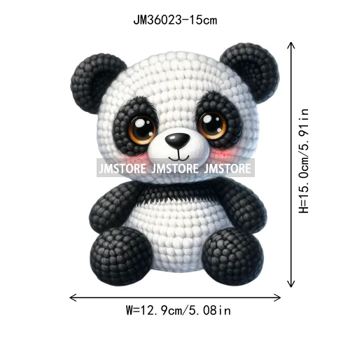 15cm 5.9in Colorful Cute Needle Hook Animal Iron On DTF Heat Transfer Sticker For Clothes Print Vinyl Washable T-Shirt Appliques