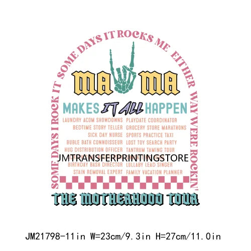 Hot Mess Mom Favorite Mom Things She Is Mom Bible Verse Mama Letter Designs DTF Transfer Stickers Ready To Press For T-shirt