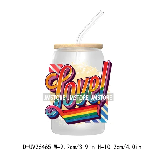 LGBT Quotes UV DTF Transfer Stickers Decals For Libbey Cold Cups Mugs Tumbler Waterproof DIY Custom Logo Labels Rainbow Pride