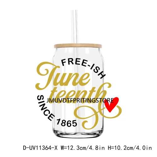 Juneteenth 1865 Black History Month UV DTF Transfers Stickers Decals For Libbey Cold Cups Mugs Tumbler Waterproof DIY Craft