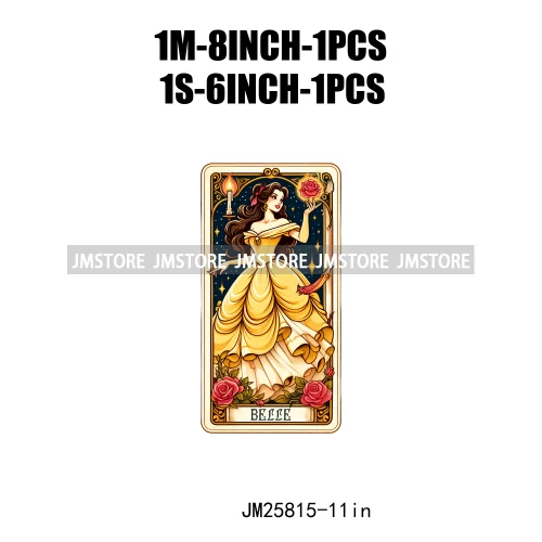 Cute Cartoon Animal Princess Characters Halloween Tarot Cards DTF Iron On Transfers Stickers Ready To Press For T-shirt Bags