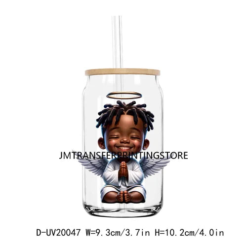 African American Black Valentine Boys Girls UV DTF Transfers Stickers Decal For Libbey Cold Cups Mug Tumbler Waterproof DIY Logo