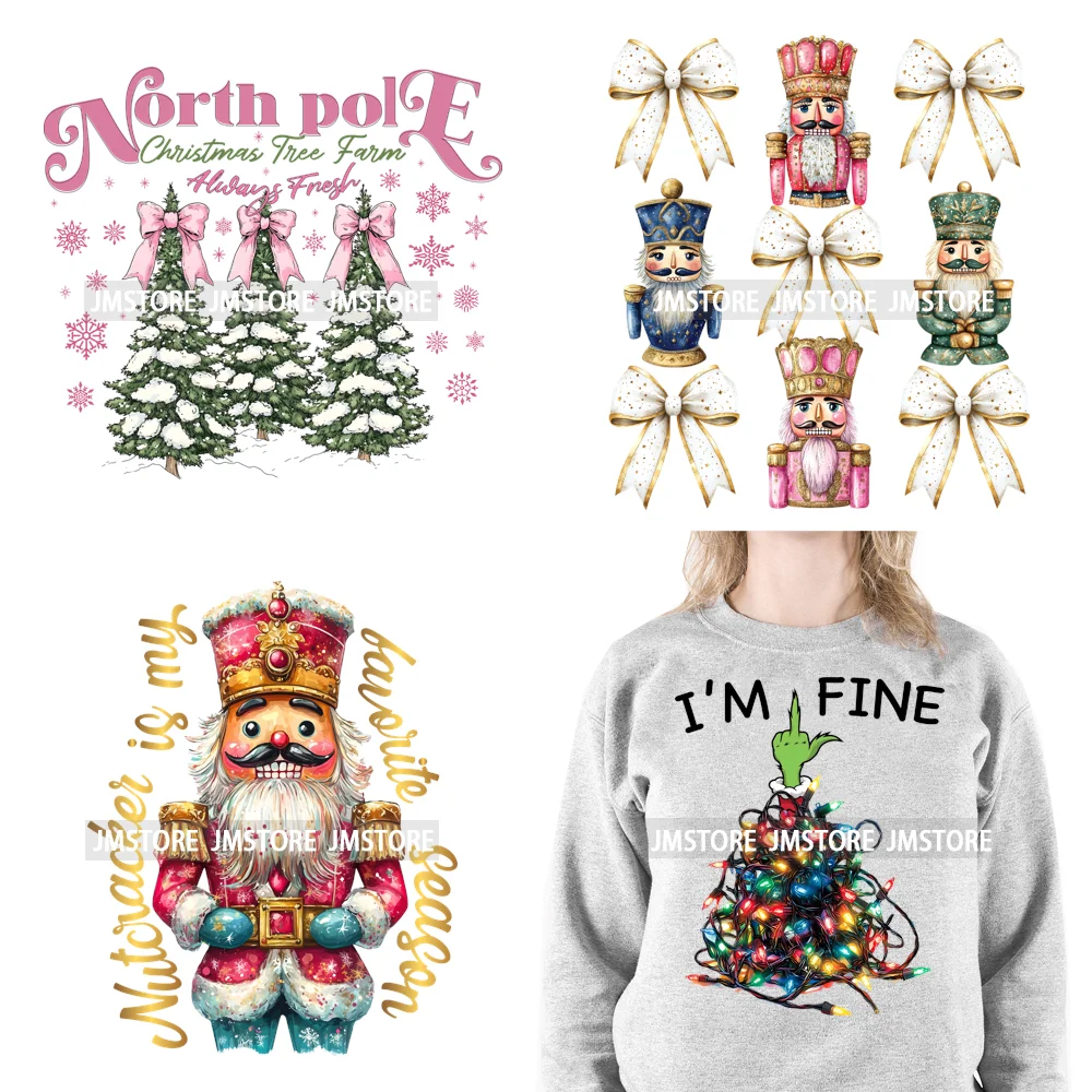 Tis The Season To Be Coquette Merry Christmas Tree Farm Fresh Light Iron On DTF Transfers Stickers Ready To Press For Hoodies