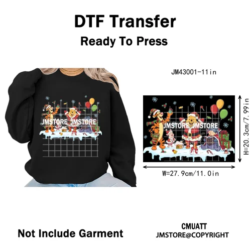 Funny Cartoon Mouse Friends Merry Christmas Movie Character Xmas Season Iron on DTF Transfer Stickers Ready to Press for Hoodies