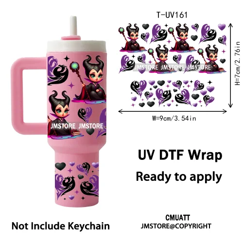 Baby Princess Cartoon Couple Custom UV DTF Stickers Print Tumbler Wraps Ready to Transfer Waterproof For Mini Tumbler Keychain
