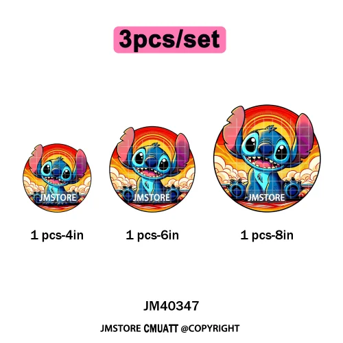 Trendy Cartoon Animal Characters Lover Cold Peel Logos Iron on DTF Washable Transfers Stickers Ready to Press for Hoodies Bags
