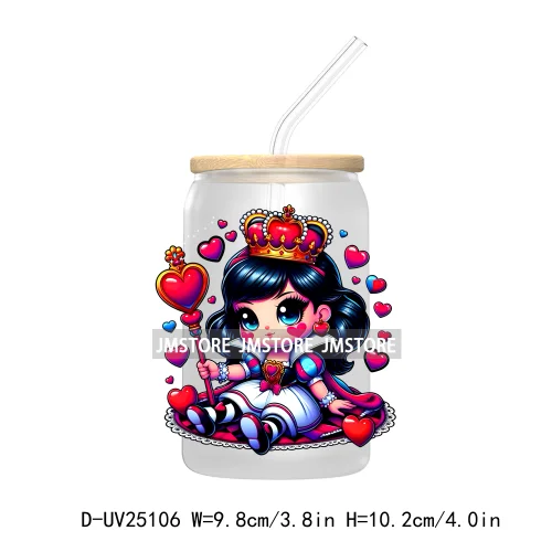 Cartoon Halloween Princess UV DTF Transfer Stickers Decals For Libbey Cold Cups Mugs Tumbler Waterproof DIY Custom Logo Labels