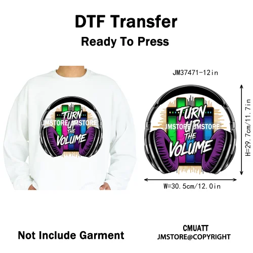 12in Colorful Rap Music Rock Vibes Mud Master Truck Space Trip Graffiti Iron on DTF Transfer Stickers Ready to Press for T-shirt