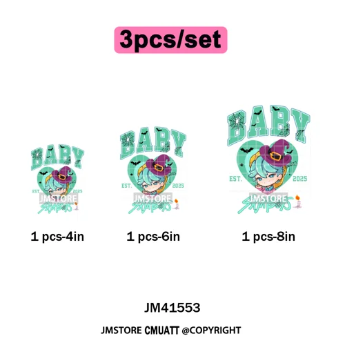 Cute Blue Tiger Idol Group Characters Kpop Halloween Pumpkin Iron on DTF Washable Transfers Stickers Ready to Press for Textile