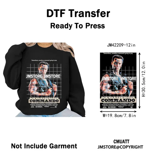 12in Retro Halftone Movie Halloween Spooky Popular Shows Iron on DTF Washable Transfers Stickers Ready to Press for Hoodies