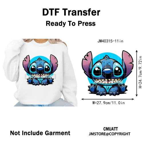 Funny Cartoon Playing Kids Love Character Thermal Printing Iron on DTF Washable Transfers Stickers Ready to Press for T-shirts