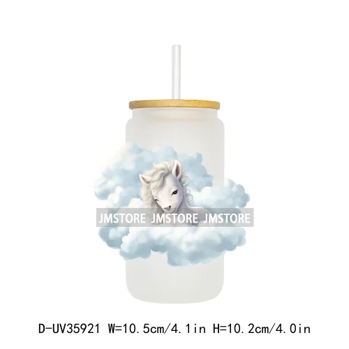 Dreamy Sleeping Baby Animals UV Sticker Decals For Libbey Cold Cups Mugs Tumbler Transfer Stickers Waterproof Top Quality Prints