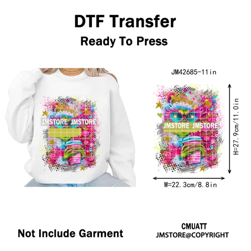 Holly Jolly Cute Cartoon Character Christmas Santa Tis The Season Iron on DTF Heat Transfers Stickers Ready to Press for Garment