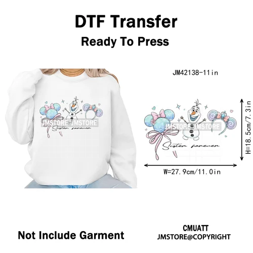 Colorful Mouse Headbands Cartoon Animal Princess Character Iron on DTF Washable Transfers Stickers Ready to Press for Clothes