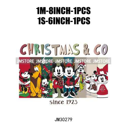 Merry Christmas Cute Cartoon Animal Friends Winter White Festive Vibes Iron On DTF Transfers Stickers Ready To Press For Hoodies
