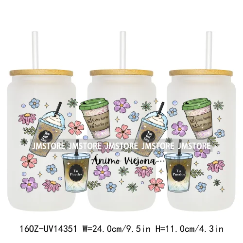 Mexican Mama Needs Cafecito UV DTF Stickers Ready to Transfer Cup Wrap Custom Labels DIY Craft For Libbey Can Glass Tumblers Mug