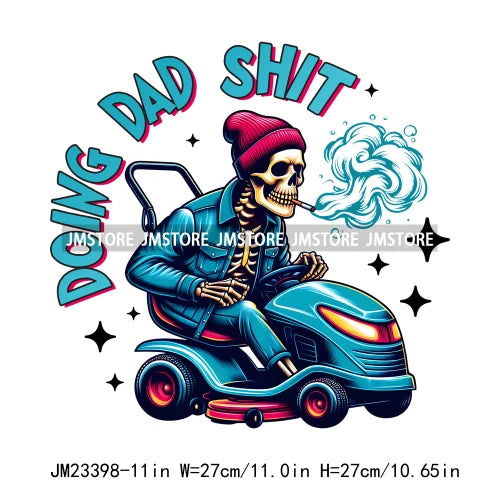 Cartoon Princess Dad Skeleton Printing Doing Hot Dad Stuff Beer Dad Bod Real Cool Dad Iron On DTF Transfer Sticker For T-shirts