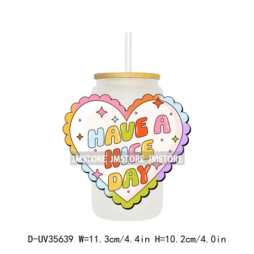 New Positive Quotes Bookish UV Sticker Decals For Libbey Cold Cups Mugs Tumbler Transfer Stickers Waterproof High Quality Labels