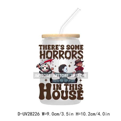 There's Some Horrors In This House UV DTF Transfer Stickers Decals For Libbey Cold Cups Mugs Tumbler Labels Halloween Killers