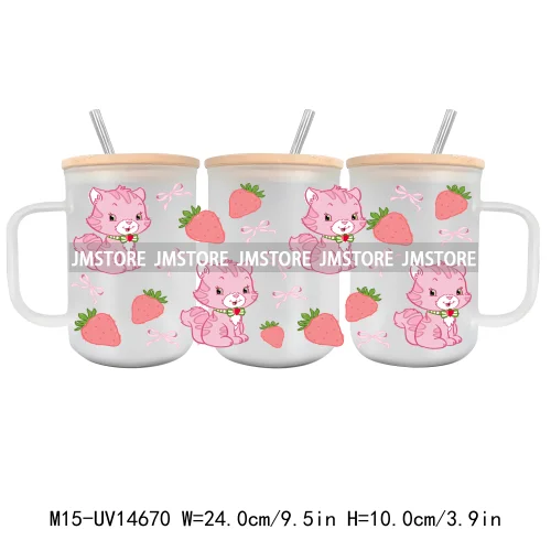 Cartoon Monsters Doll 15OZ Glass Mug UV DTF Cup Wrap Ready To Apply Waterproof High Quality Custom Prints For Mugs Cup Tumbler