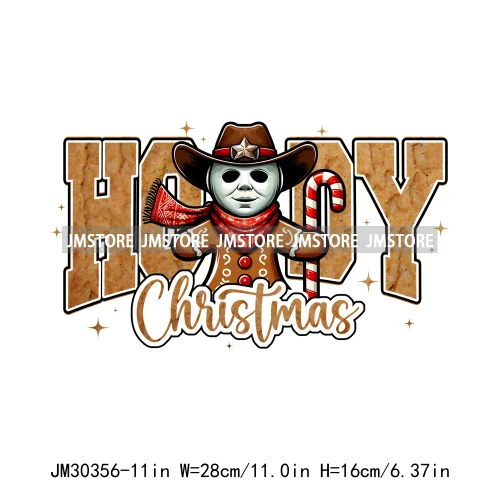 Horror Merry Creepmas Sorry Santa I've Been Feral Howdy Christmas Iron On DTF Transfers Stickers Ready To Press For T-shirts