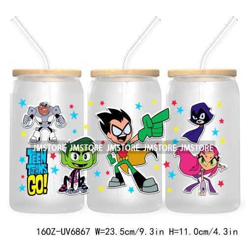 Cartoon Mouse Princess Friends 16OZ UV DTF Cup Wrap Transfers Stickers For Libbey Glass Can Cups Tumbler Waterproof Craft