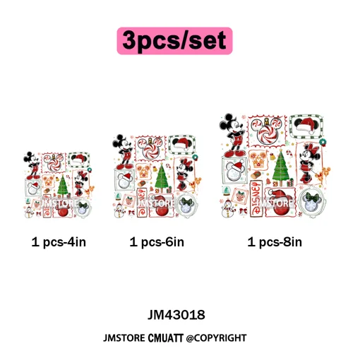 Girly Coquette Merry Christmas Ginger Cartoon Cozy Jolly Season Iron on DTF Heat Transfers Stickers Ready to Press for Clothing