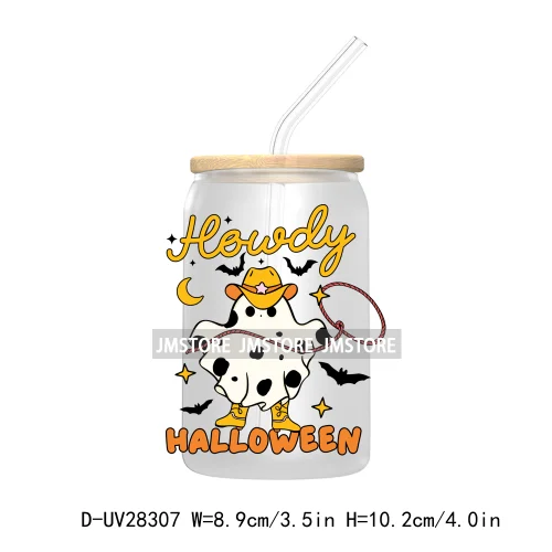 Spooky Ghost Boo Halloween Tis The Season UV DTF Transfer Stickers Decals For Libbey Cold Cup Mugs Tumbler Waterproof Book Ghoul