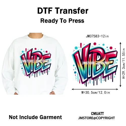 12in Street Heat Urban Chill Streetwear Man Hip Hop Animal Iron on DTF Thermal Transfer Stickers Ready to Press for Clothes Bags