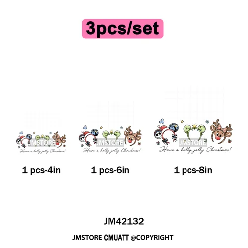 Colorful Mouse Headbands Cartoon Animal Princess Character Iron on DTF Washable Transfers Stickers Ready to Press for Clothes