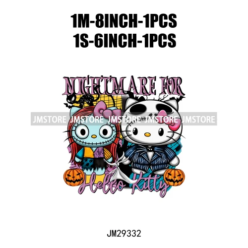 Cartoon Horror Character Halloween Vibes Pumpkin Killer Logos Iron On DTF Transfers Stickers Ready To Press For Hoodies