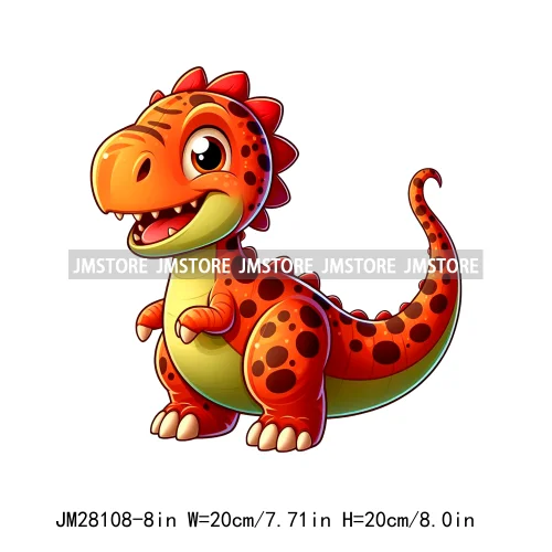 Funny Diy Dinosaur Cute Dino Nursery Animal DTF Iron On Transfers Stickers Ready To Press For T-shirts Bags