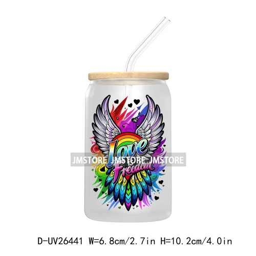 LGBT Quotes UV DTF Transfer Stickers Decals For Libbey Cold Cups Mugs Tumbler Waterproof DIY Custom Logo Labels Rainbow Pride