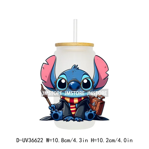 Magic Cartoon Wizard School UV DTF Transfer Stickers Decals Ready To Apply Waterproof For 16OZ Libbey Glass Can Cups Tumbler