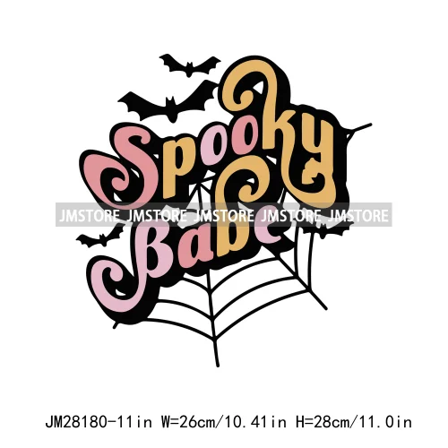 Cute Mama Babe Stay Spooky Let's Go Ghouls Halloween Season Designs DTF Iron On Transfers Stickers Ready To Press For Clothes