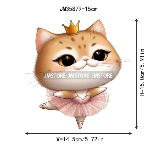 15cm 5.9in Kid Dancing Cats Animal Squirrel Iron On Transfer Sticker For Clothes Printed Thermal Applique Washable T-Shirt Decal