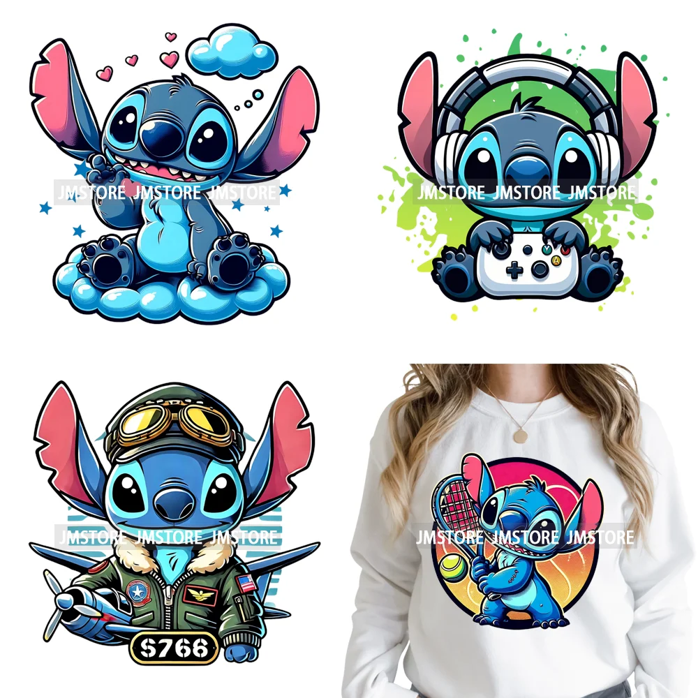 Funny Cartoon Playing Kids Love Character Thermal Printing Iron on DTF Washable Transfers Stickers Ready to Press for T-shirts