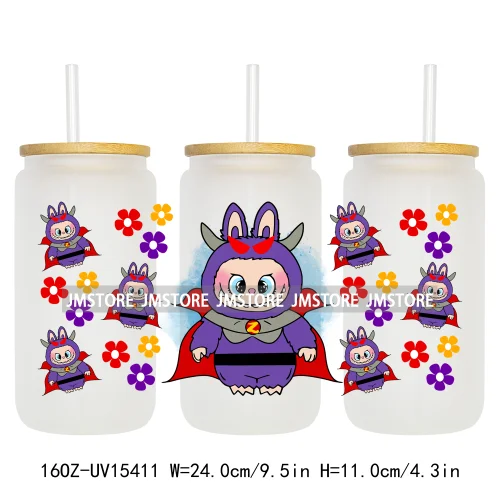Hot Sale Cute Cartoon Monsters UV DTF Wraps Transfer Sticker DIY Custom Prints High Quality For 16OZ Libbey Glass Can Tumbler