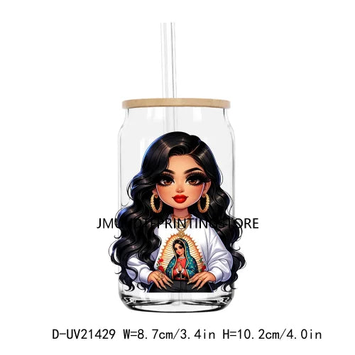 Chibi Cute Chicana Woman UV DTF Transfers Stickers Decals For Libbey Cold Cups Mugs Tumbler Waterproof DIY Logo Mexican Girls