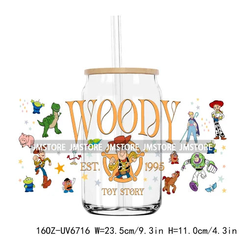 Cartoon Movie Character Best Friends UV DTF Sticker For 16OZ Libbey Glass Cup Can Wrap Transfer Stickers Custom Labels DIY Logo